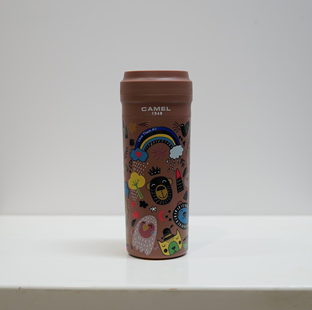 骆驼牌 350ml 玻璃胆真空保温杯胶壳胶盖 - 动物系列 (全体) AA(CP) - 保温瓶/保温杯 - 其他材质 咖啡色