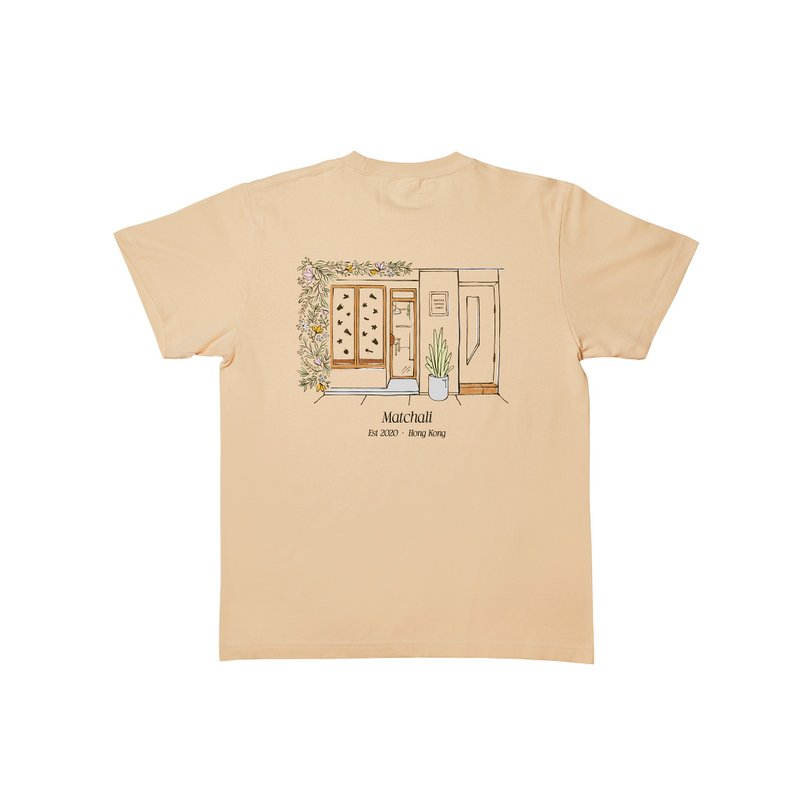 Moon St Matcha Club Graphic T-shirt - 中性连帽卫衣/T 恤 - 棉．麻 