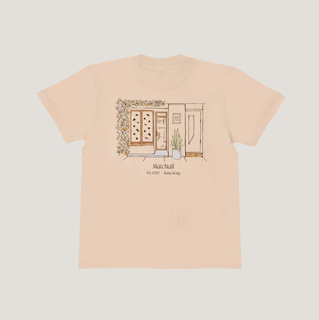 Moon St Matcha Club Graphic T-shirt - 中性连帽卫衣/T 恤 - 棉 