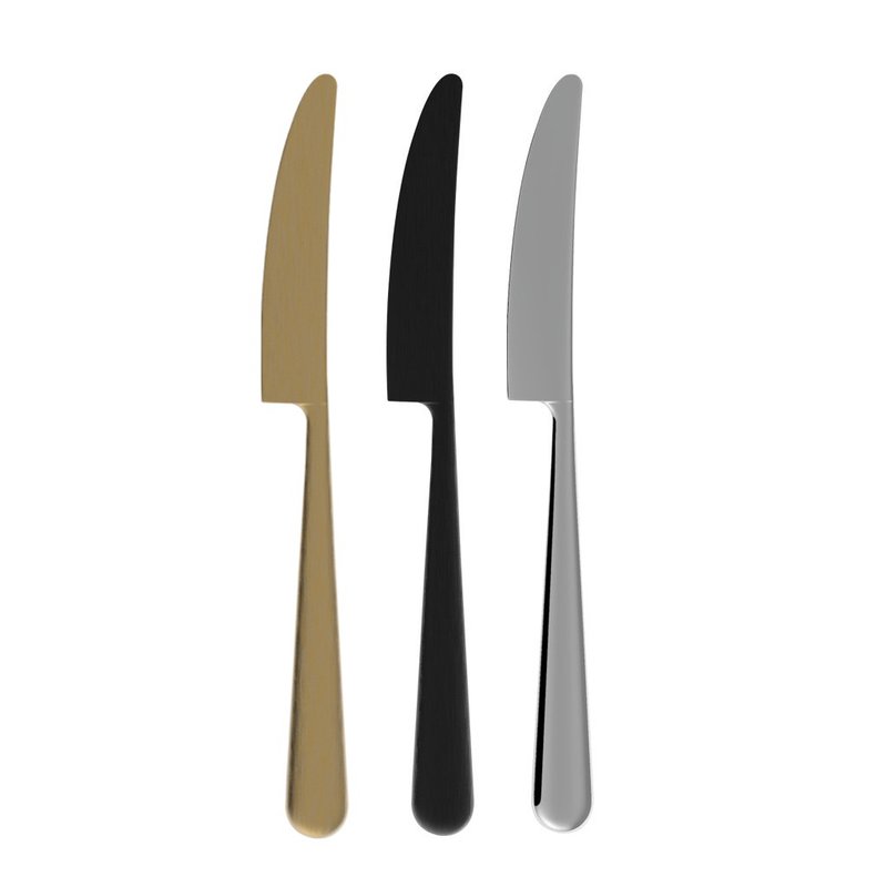 LOVERAMICS 爱陶乐 | 庄园餐具系列 - 晚餐刀23cm (3色可选) - 餐刀/叉/匙组合 - 不锈钢 银色