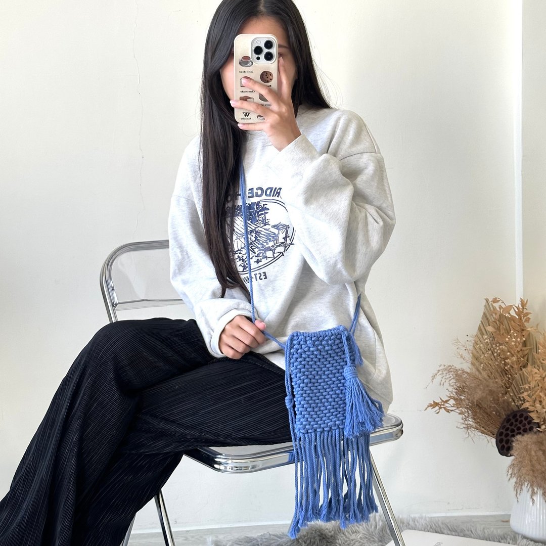 Macrame手机斜挎包【macrame phone bag】流苏 - 侧背包/斜挎包 - 棉 