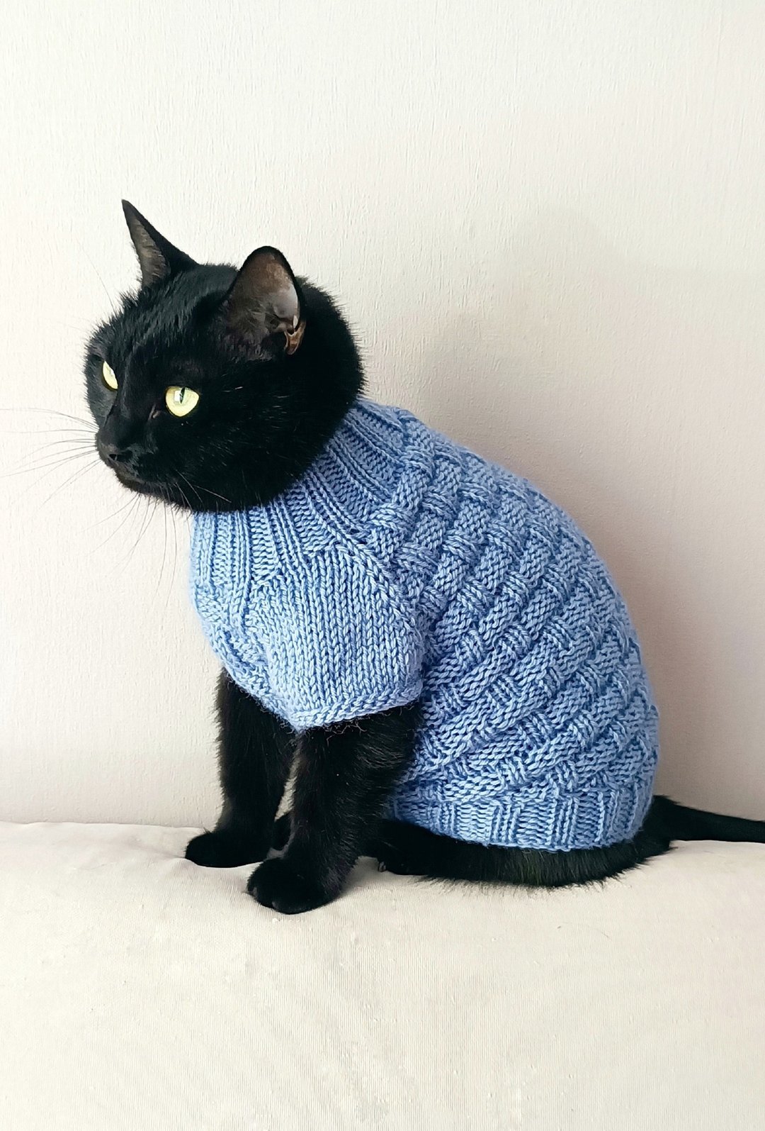 手工针织猫毛衣 狮身人面衣 羊毛猫毛衣 猫衣服毛衣 - 衣/帽 - 羊毛 