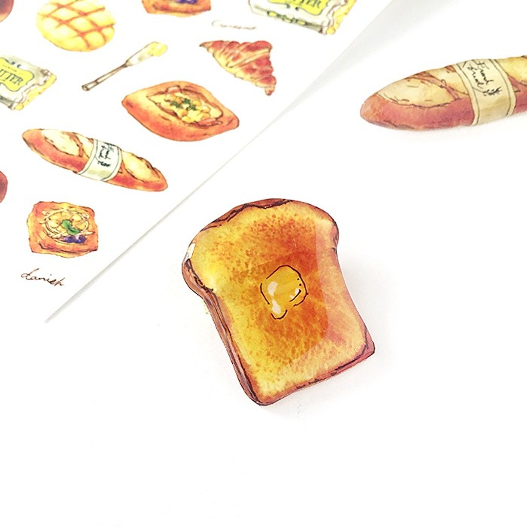 WHITE BREAD BROOCH - 胸针 - 塑料 咖啡色