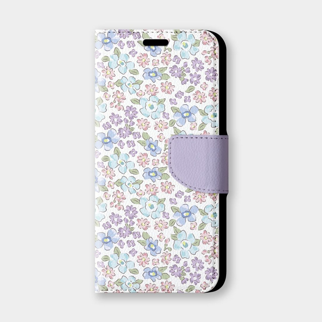 生日礼物 粉蓝色碎花 iPhone 手机套 皮套 保护套 PS127 - 手机壳/手机套 - 人造皮革 粉红色