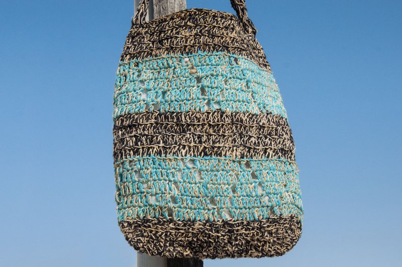 天然棉麻钩织轻便包/斜背包/侧背包/肩背包/购物袋/提袋-芝麻蛋糕 - 侧背包/斜挎包 - 棉．麻 多色