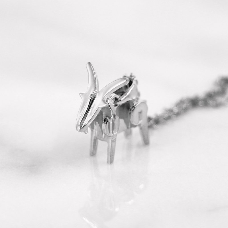 Da Things 925 纯银肖羊吊咀连颈链 - 项链 - 纯银 银色