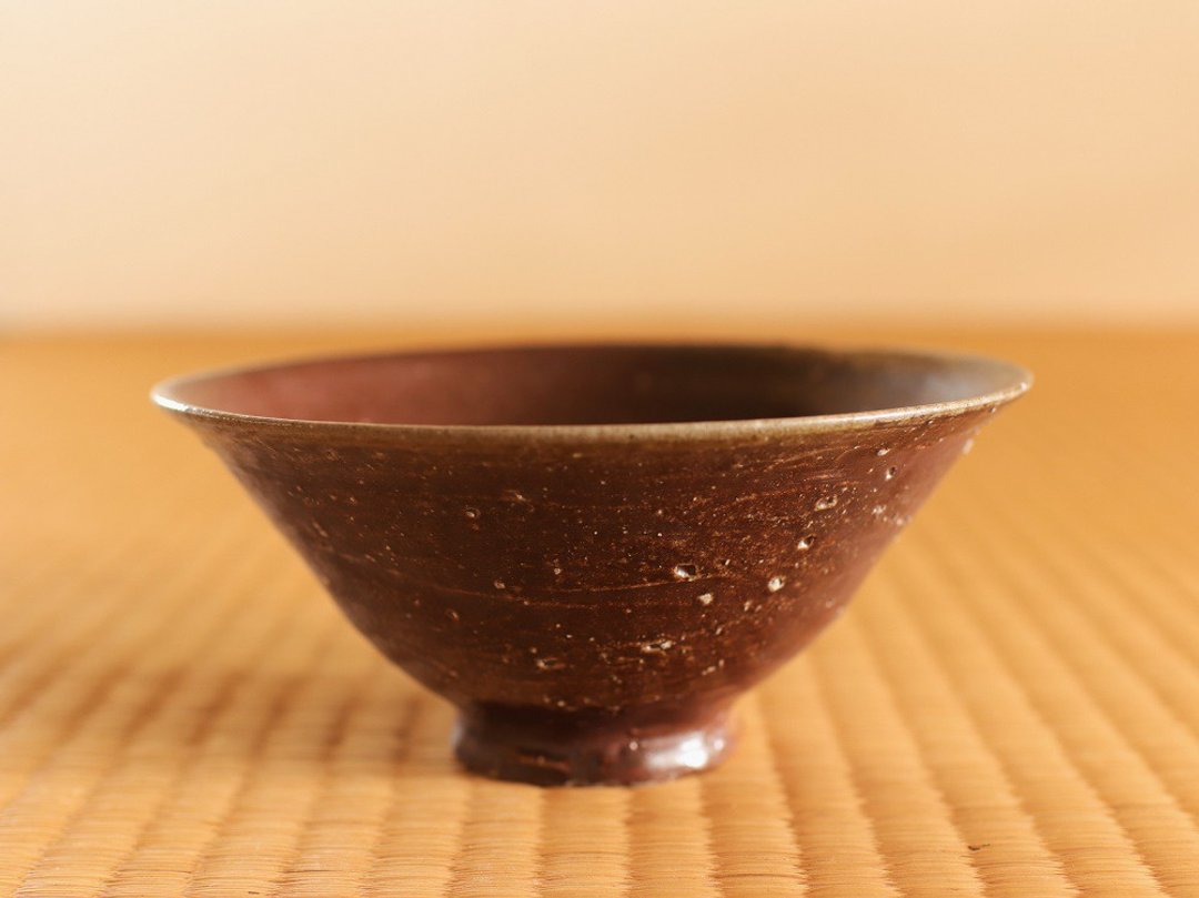 Bizen pottery bowl (with chopsticks box) ty-004 - 碗 - 陶 咖啡色