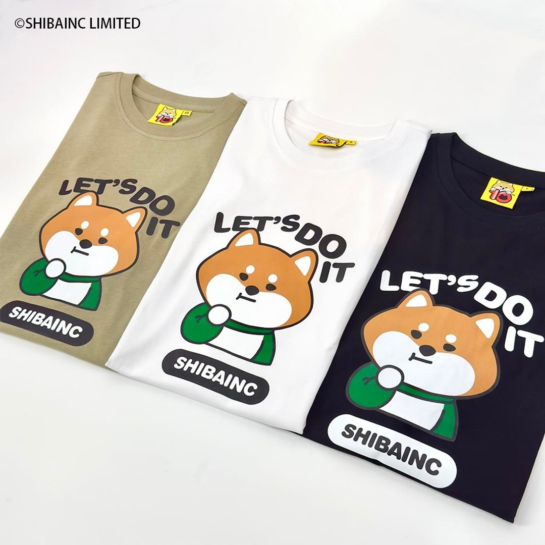 SHIBAINC 柴犬工房  SHIBE雪比 Lets Do It 冲  印花 T恤 - 中性连帽卫衣/T 恤 - 棉．麻 灰色