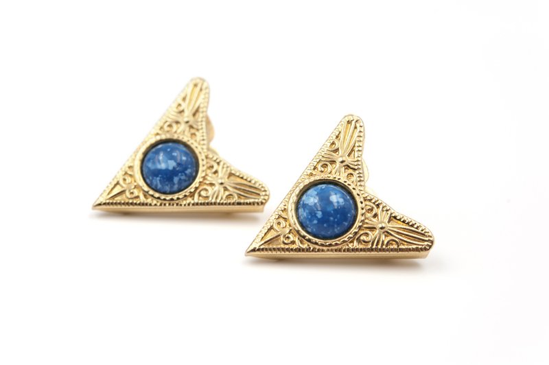 Vintage 蓝色宇宙领尖夹 - 其他 - 其他金属 金色