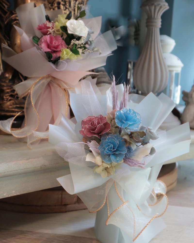 午后时光 小花束 - 干燥花/捧花 - 树脂 粉红色