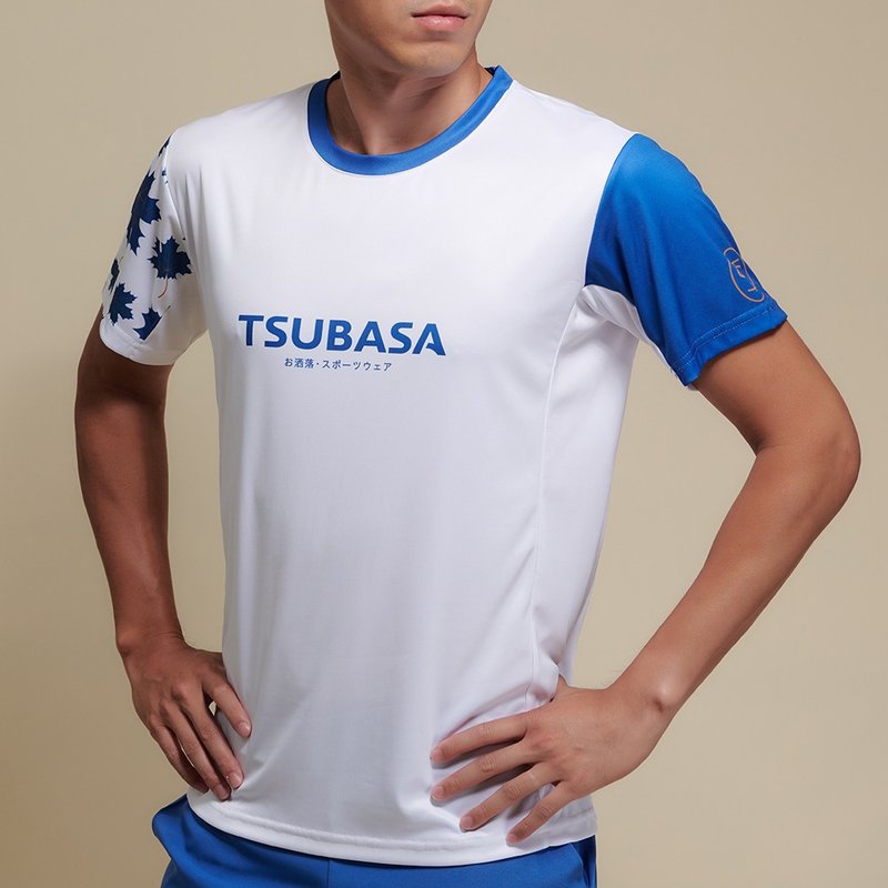 丝滑透气机能排汗衫 枫叶晴蓝 男运动衣 - 男装运动衣 - 其他人造纤维 白色