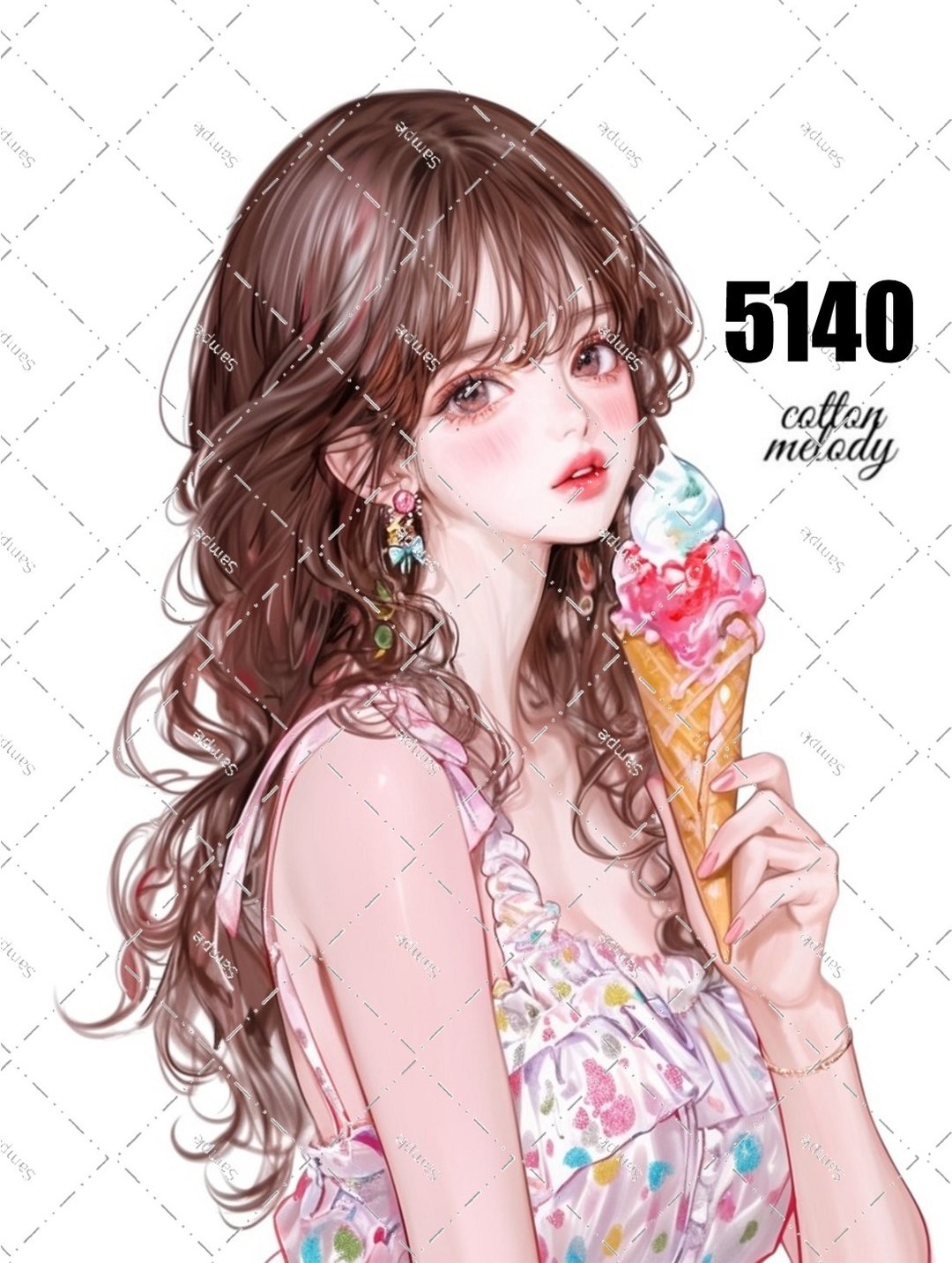 original sticker no.5140 人物贴纸 原创贴纸 原创人物贴纸 装饰贴纸 cotton melody - 贴纸 - 纸 