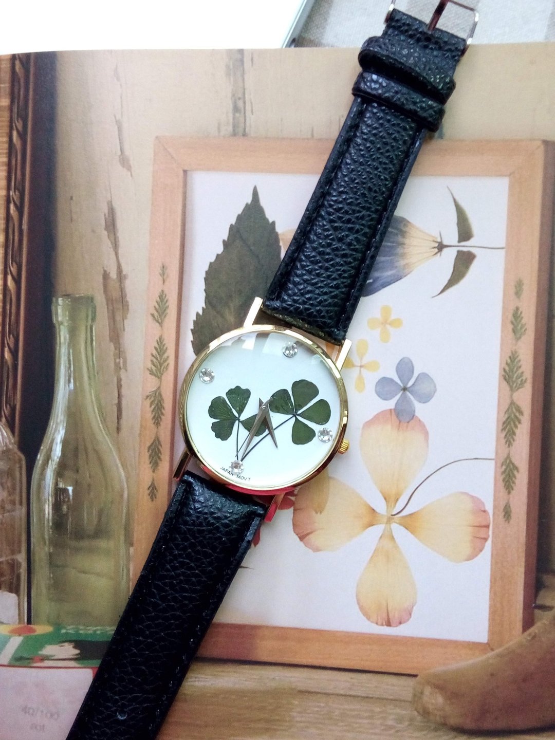Annys workshop 手作押花饰品,小幸运押花手表 - 女表 - 其他材质 绿色