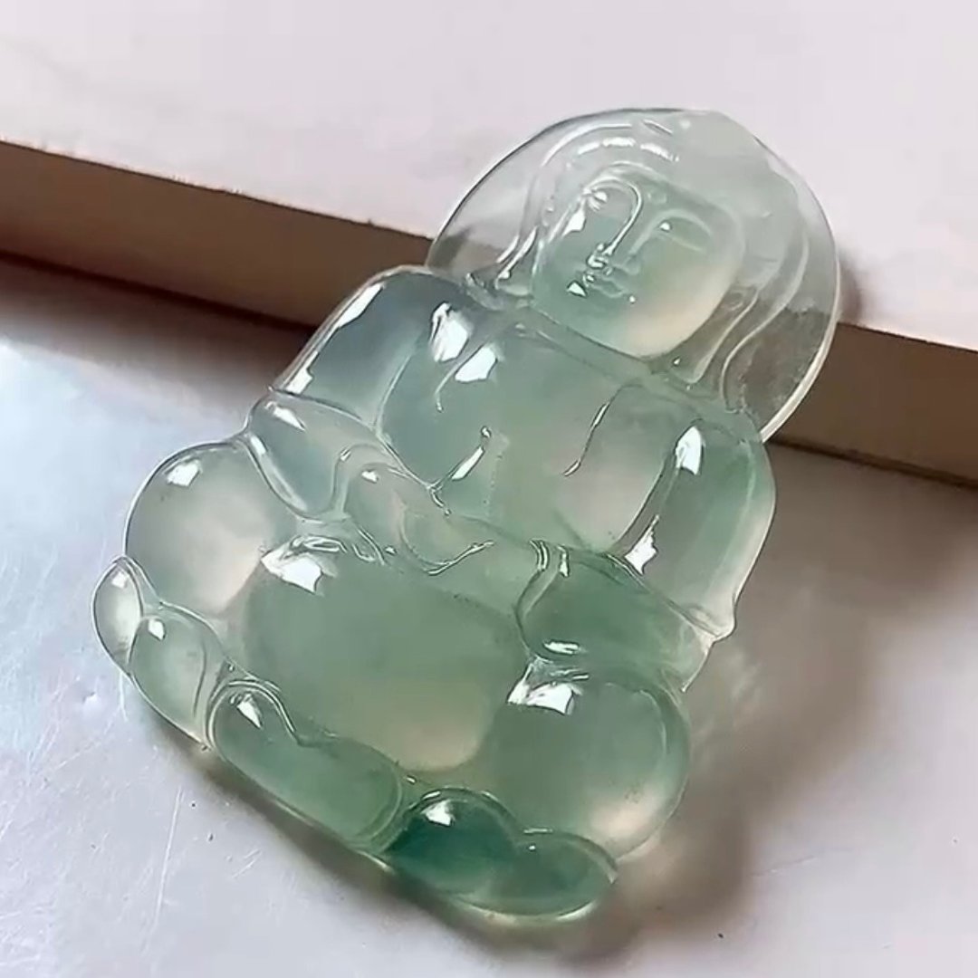 天然翡翠 缅甸 A玉 玉镯 • 冰种翡翠观音吊坠 - 戒指 - 玉石 绿色