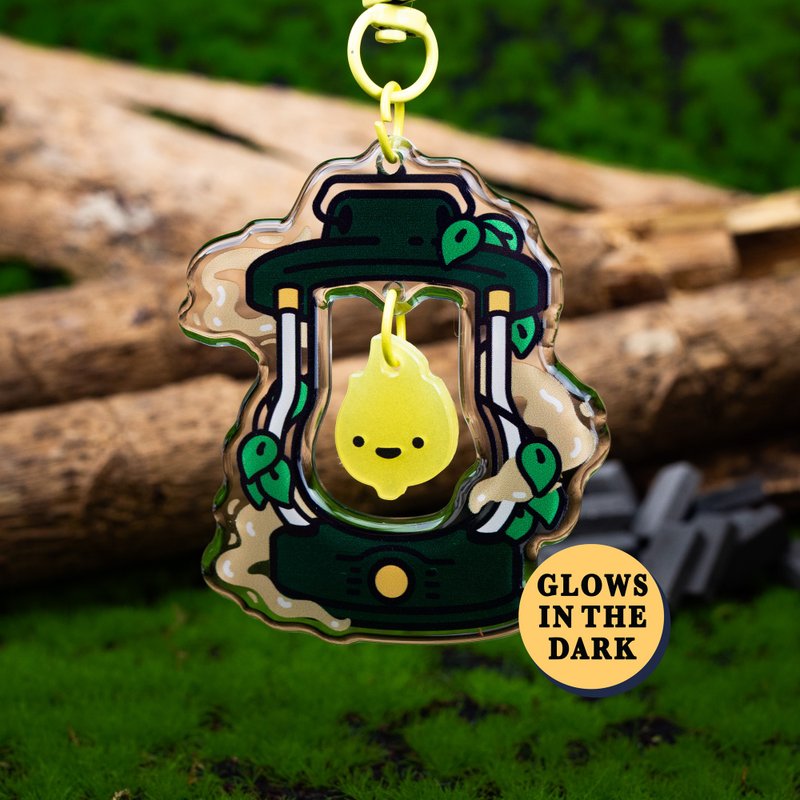 精灵灯笼亚克力钥匙扣 - 夜光效果 - 钥匙链/钥匙包 - 其他材质 绿色