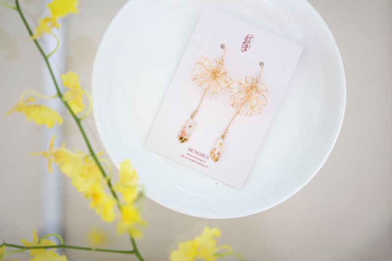 【花火】-花 火 - 耳环/耳夹 - 树脂 透明