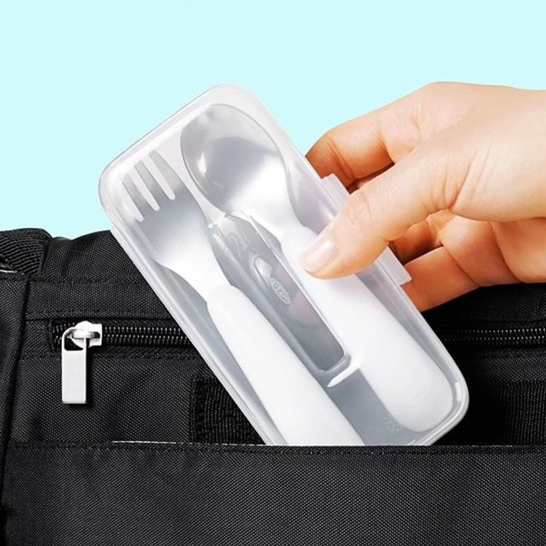 OXO tot 随行叉匙组(附盒) / 共4色 - 儿童餐具/餐盘 - 不锈钢 黑色