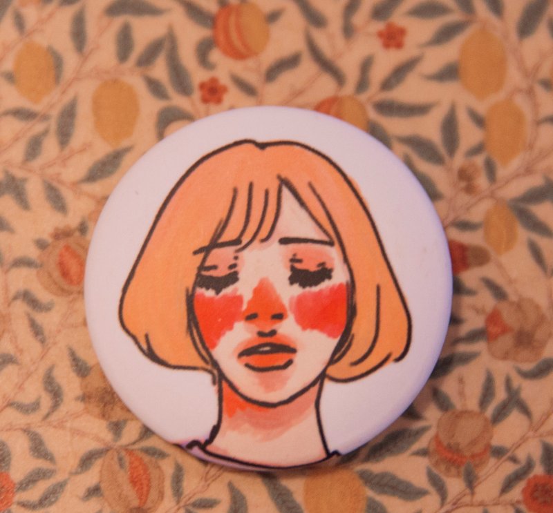 桔子酱女孩徽章 - 胸针 - 塑料 橘色