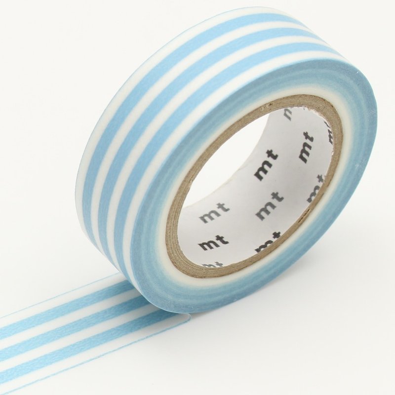 mt 和纸胶带 Deco【横条纹-冰雪蓝 (MT01D384)】2017SS - 纸胶带 - 纸 蓝色