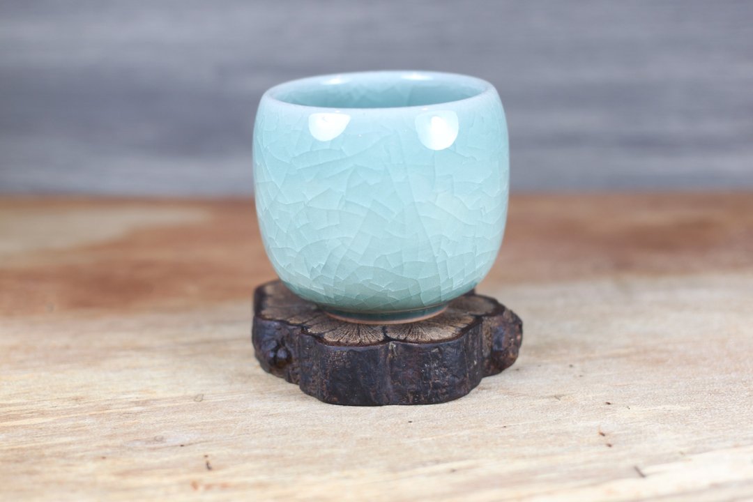 【毕业谢师礼】哥窑 开片冰裂釉 手拉坏茶杯 名家叶敏祥手作 - 茶具/茶杯 - 陶 