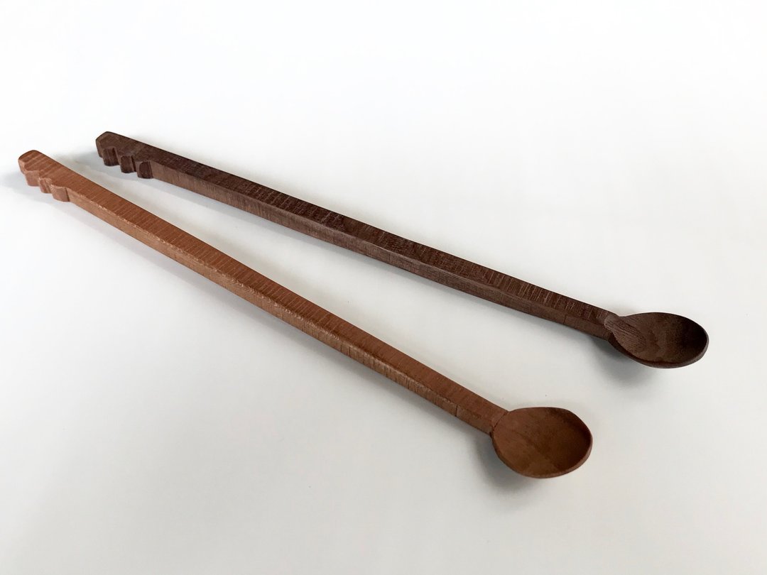 Serrated wood muddler with jagged black walnut or cherry - 餐刀/叉/匙组合 - 木头 咖啡色