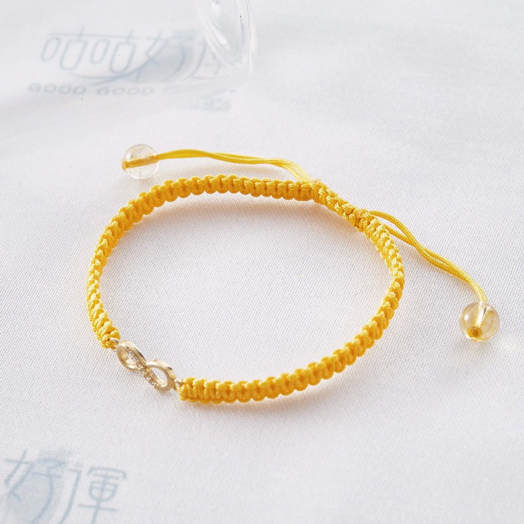 永恒的幸运14K金手链-黄水晶 (含开光)增加事业运、促财、招财 - 手链/手环 - 水晶 黄色