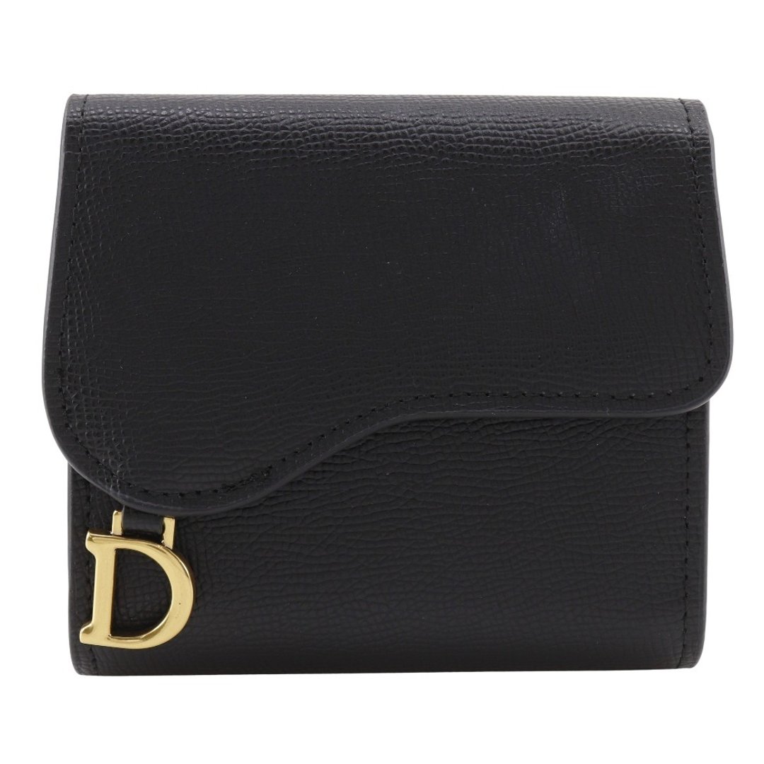 【日本直送】迪奥 Dior Compact Wallet 三折短夹 小牛皮 黑色 女仕【二手品】 - 皮夹/钱包 - 真皮 黑色