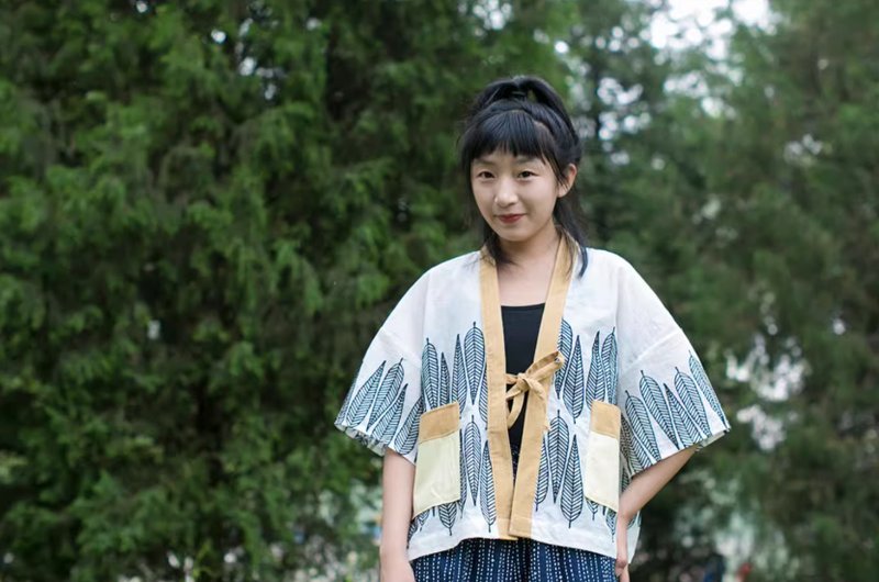 日式和风 羽织拼布和服道袍 - 女装上衣 - 其他材质 白色