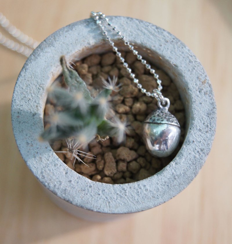 || 毛毛头橡实子|| 独一无二x 纯银手作项链 - 项链 - 其他金属 银色