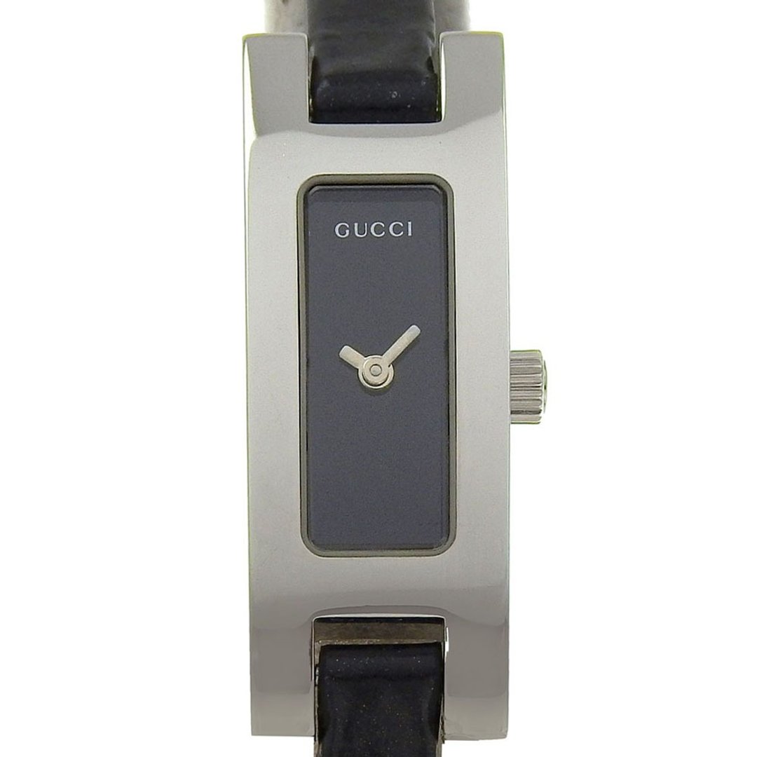 【日本直送】Gucci GUCCI 手表 3900L 不锈钢 x 压纹皮革 石英 指针式显示 黑色表盘 女仕款【二手】 - 女表 - 不锈钢 银色