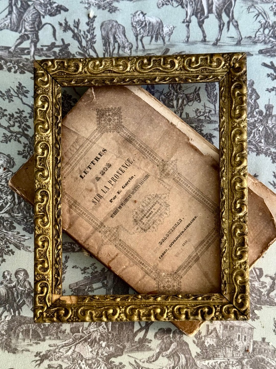 40866-法国19世纪艺术画框裸框25x20cm - 墙贴/壁贴 - 木头 