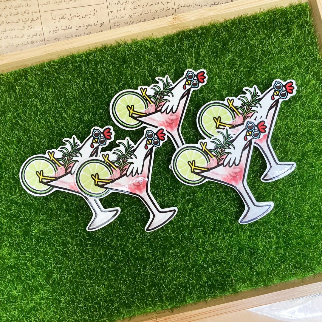 出清特价 鸡尾酒贴纸 5张组 售完绝版 - 贴纸 - 防水材质 粉红色