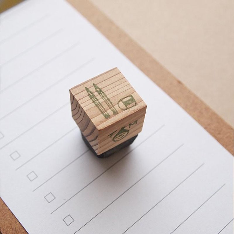 Handmade Stamp __ pencils and a eraser - 印章/印台 - 木头 绿色