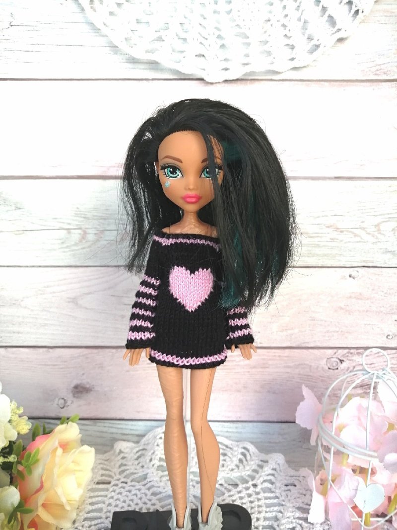 MH doll clothes - monster high doll sweater - fashion doll clothes - 玩具/玩偶 - 羊毛 多色