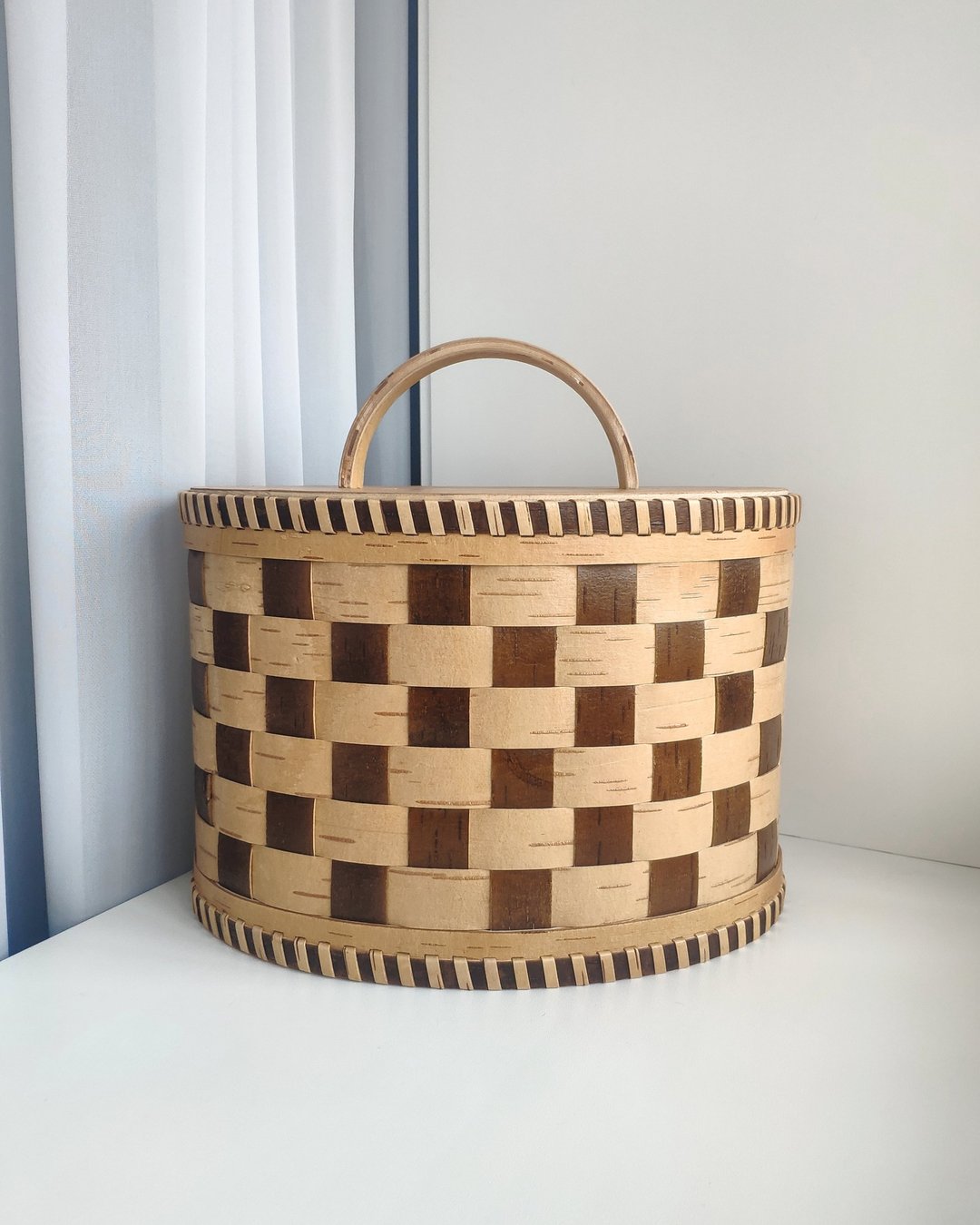 Large birch bark box, Large birch bark bread box - 调味罐/酱料瓶 - 木头 