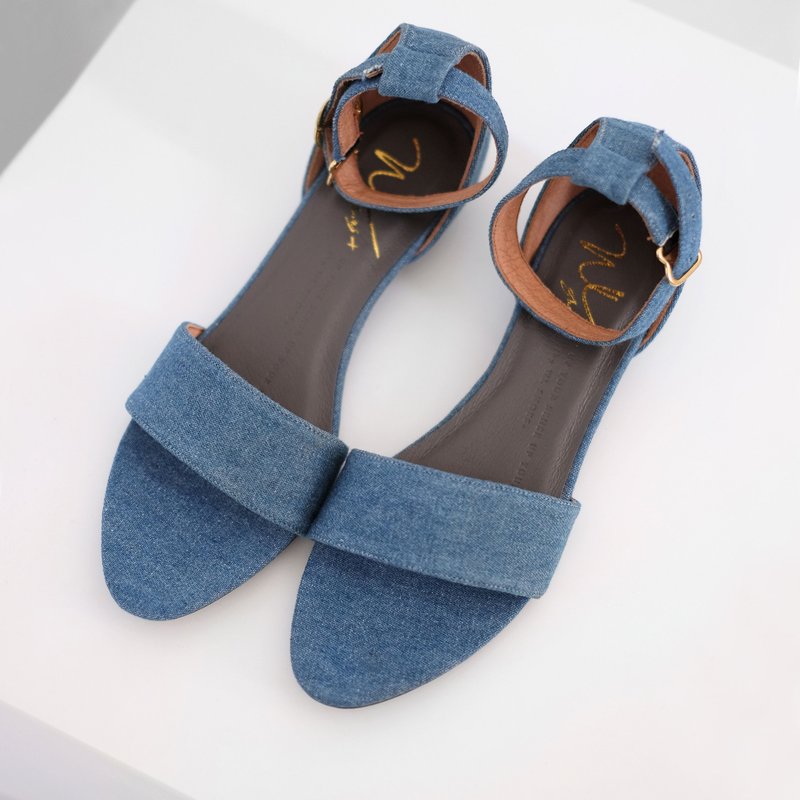Denim Oné (浅蓝) Sandals | WL - 男女凉鞋 - 棉．麻 蓝色