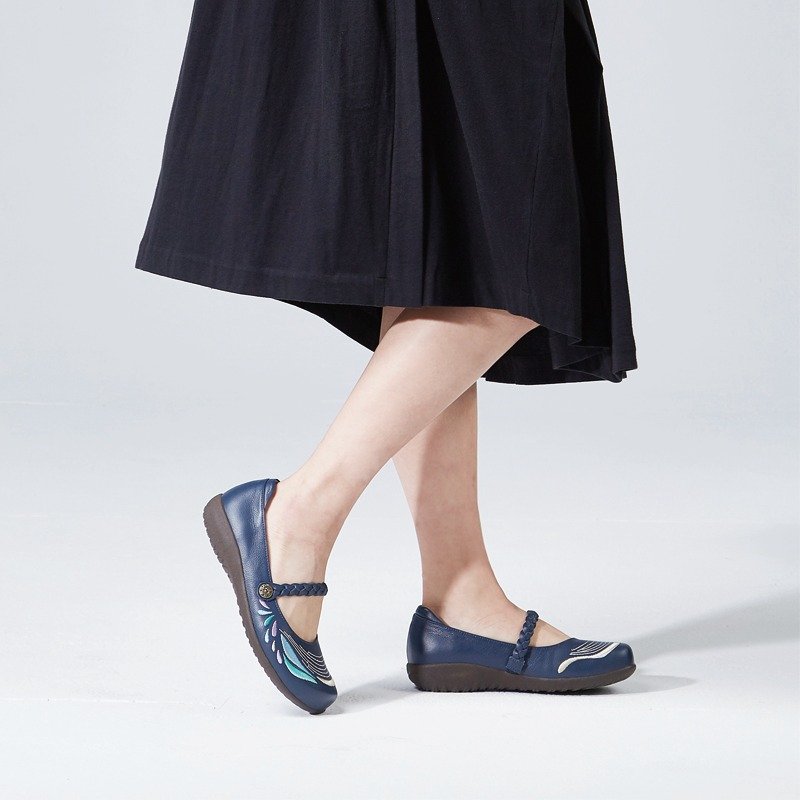 【怡兰自得】舒适气垫女鞋 (琉璃蓝)-出清品 - 其他女款皮鞋 - 真皮 蓝色