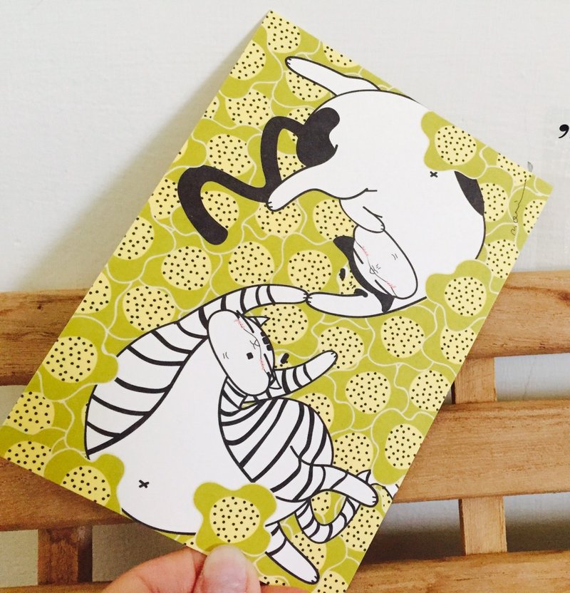 猫とともに/与猫一起明信片 - 卡片/明信片 - 纸 绿色