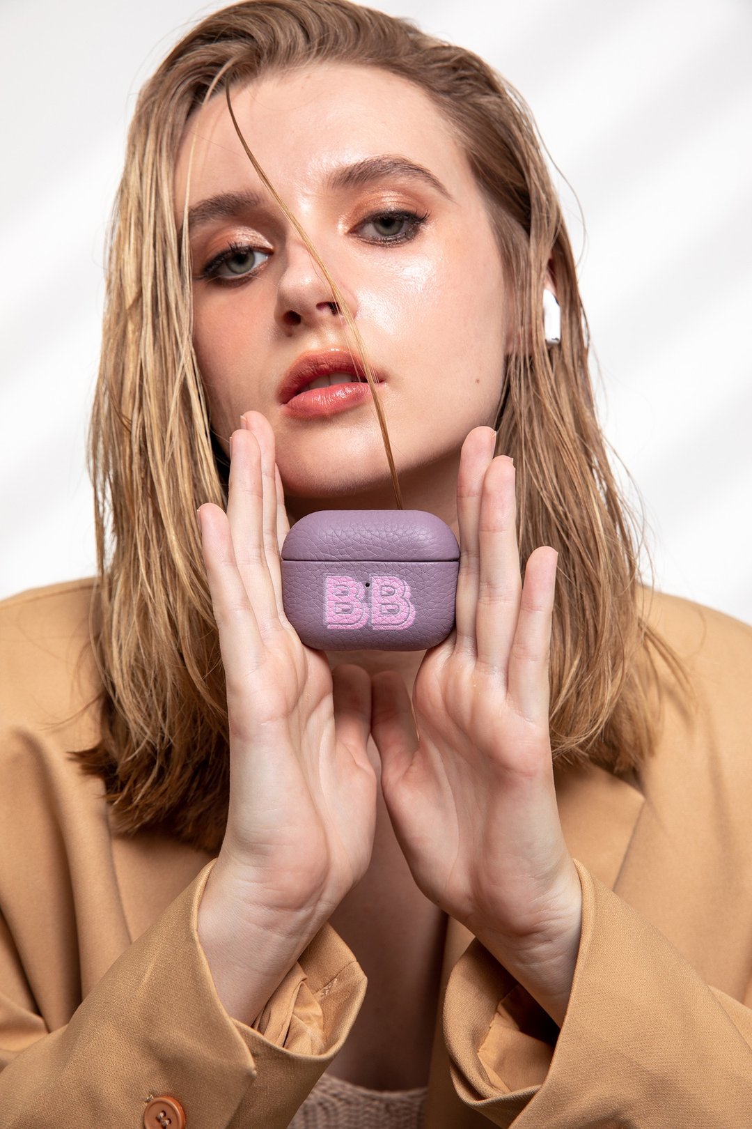 Lilas Genuine Leather AirPods Case (Free Personalization) - 手机壳/手机套 - 真皮 紫色