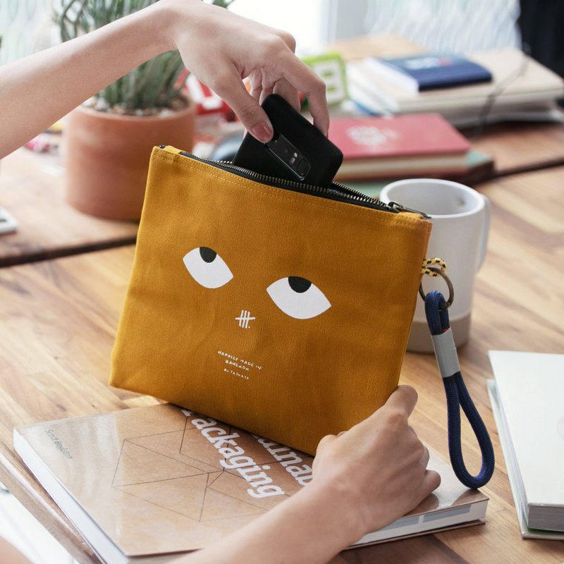 Million dollar mustard pouch - 化妆包/杂物包 - 棉．麻 黄色