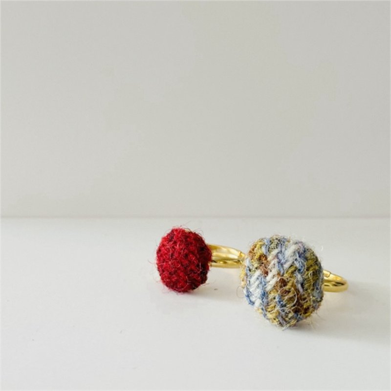 Harris tweed哈里斯粗花呢高级感小众复古轻奢小香风简约精致戒指 - 戒指 - 羊毛 