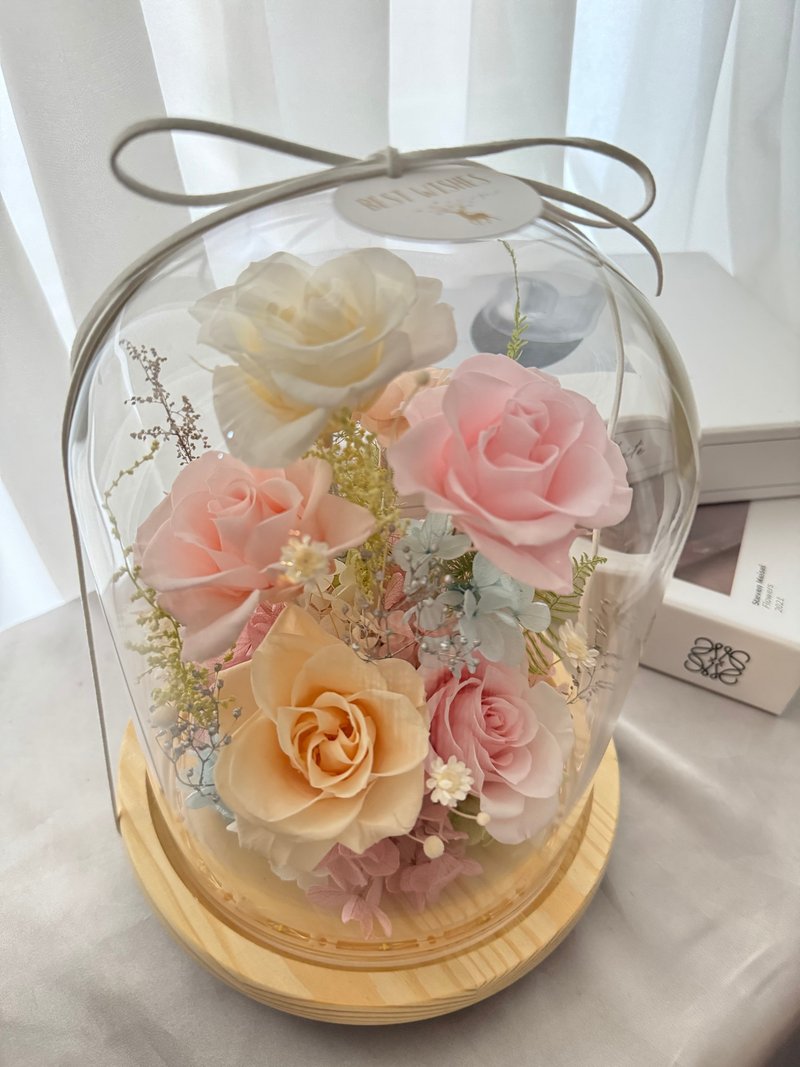 永生花花盅 永生花夜灯 赠送包装礼盒和提袋 - 干燥花/捧花 - 植物．花 