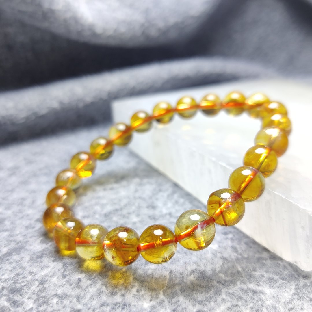 【订制品】黄塔晶 Citrine 巴西 7-8mm  天然水晶 手串 水晶 - 手链/手环 - 水晶 黄色