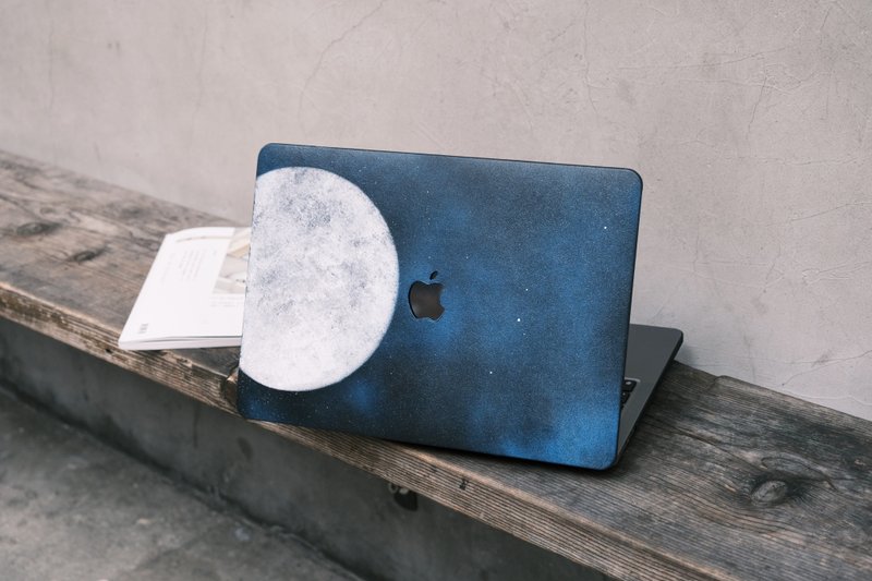 手喷蓝极光月球 MacBook Case - 平板/电脑保护壳 - 人造皮革 