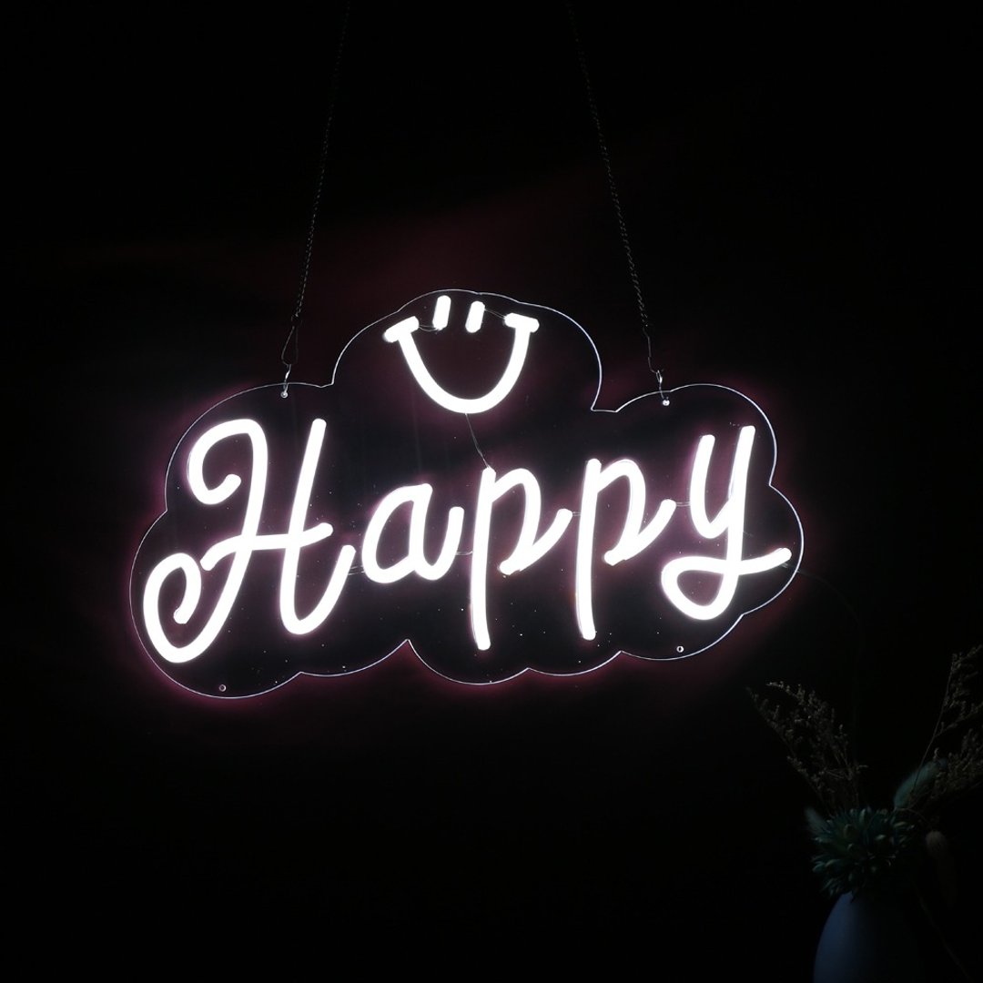 笑脸霓虹灯Smiley LED发光字Neon Sign装饰广告招牌Room Neon - 灯具/灯饰 - 压克力 透明