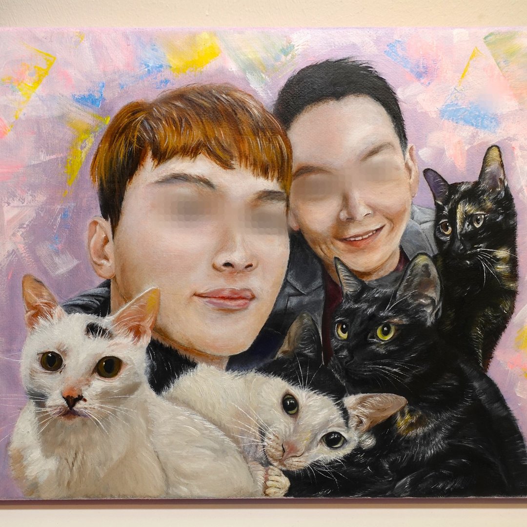 定制写实人物/全家福油画 - 订制画像 - 其他材质 