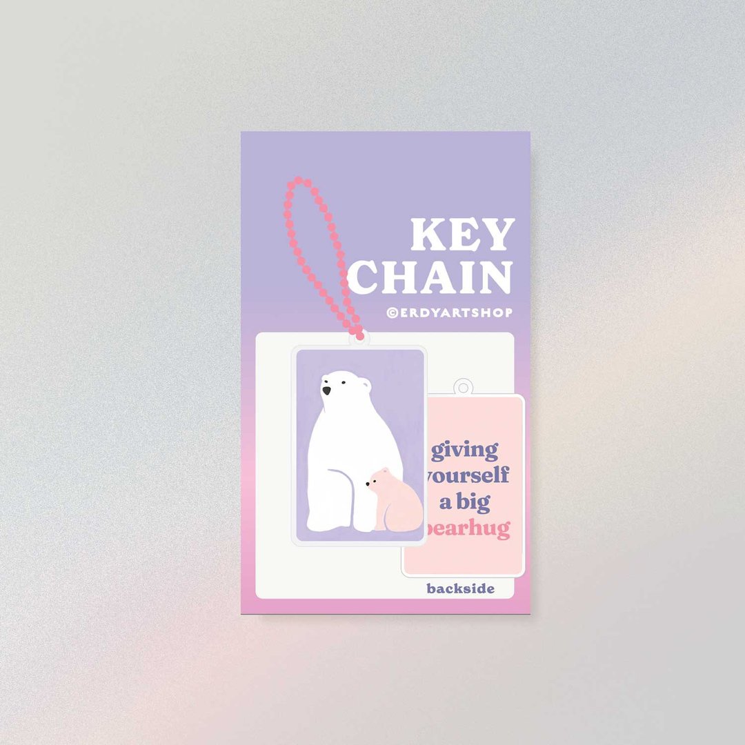 Keychain | Polar - 钥匙链/钥匙包 - 纸 粉红色