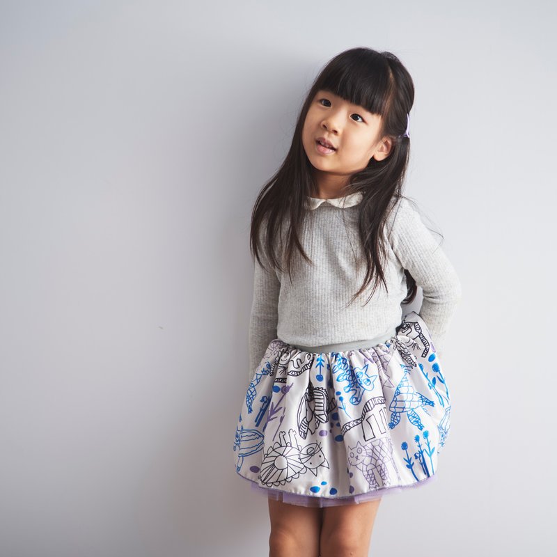 乐山教养院 X Raw Raw Party 紫色喵喵秘密花园 蓬蓬裙 澎澎裙 - 童装裙 - 其他人造纤维 紫色