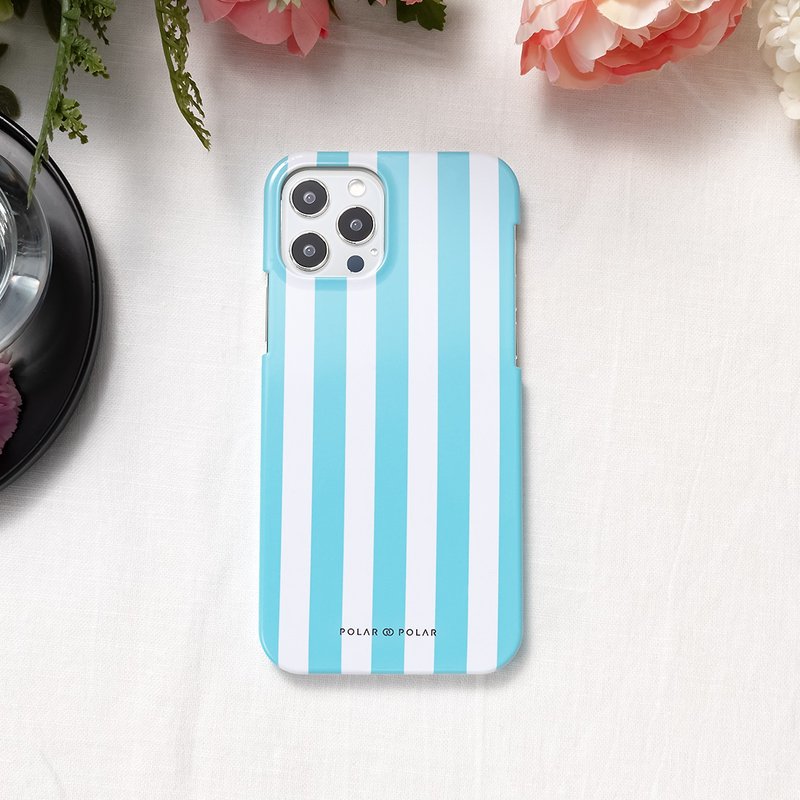 iPhone/Samsung 手机壳硬壳 淡蓝色直纹 (定制) - 手机壳/手机套 - 塑料 