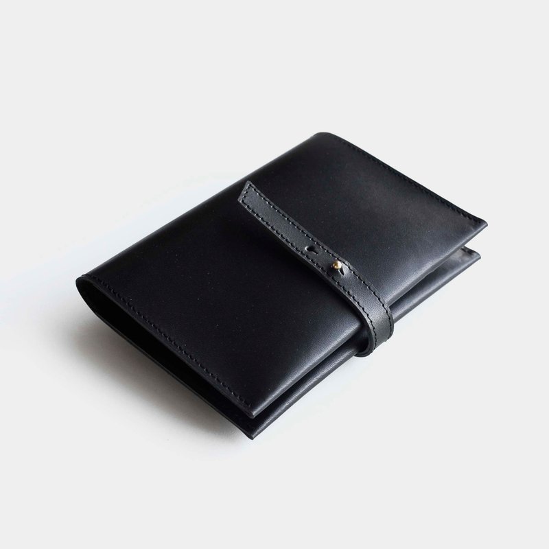 【黄童的入山证】黑色牛皮护照套 皮革护照夹 出国旅游必备 刻字 - 护照夹/护照套 - 真皮 黑色